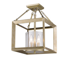 Golden Canada 2073-SF WG-CLR - Golden Lighting Smyth 3-light Semi-Flush Mount in White Gold